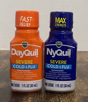 DayQuil & NyQuil Severe Cold & Flu Relief One-Dose Liquid - Acetaminophen 1oz Ea
