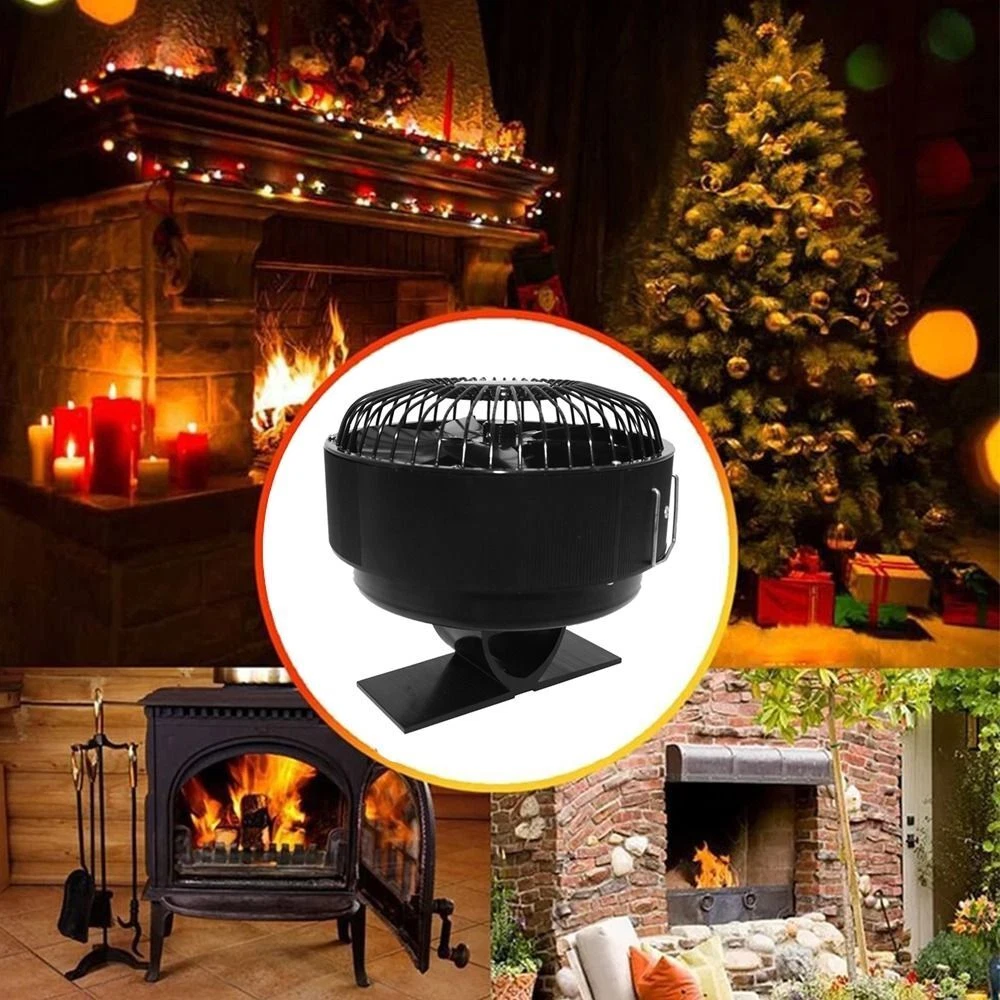 Cover Log Burning Fireplace Fans Stove Top Fan For Wood Burner Heat Powered  620575617986 | eBay