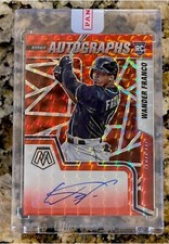 Wander Franco RC Auto SP Red Fusion 2022 Panini Mosaic Choice TB Rays Rookie