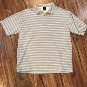 Nike Golf Mens Sphere Dry Polo Shirt Beige Green Stripes Short Sleeve Top  XL | eBay