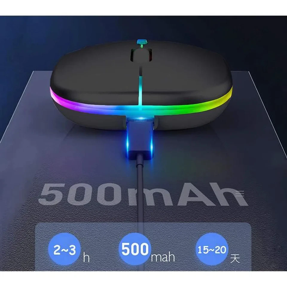 Souris sans fil rechargeable Bluetooth 5.1 + 2.4G ultra-mince silencieuse - Photo 3/4