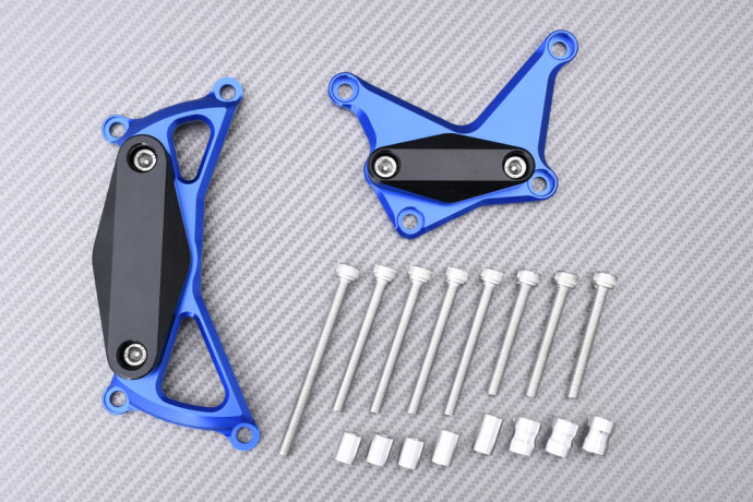 Tampons protection carters Suzuki GSXS 1000 bleu accessoire moto WEK0 2021-2025