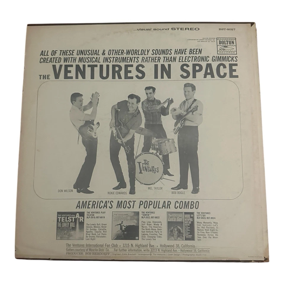 THE VENTURES The Ventures in Space 1964 Vintage LP VG/VG Dolton Surf Rock Foto 2 de 4