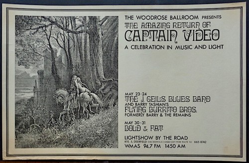 J. GEILS BAND FLYING BURRITO BROTHERS DEERFIELD (Boston) Concert poster 1969