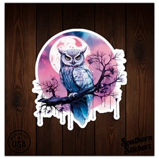 Night Owl Full Moon - Vinyl Decal Sticker - Car Window Laptop - ebn11036