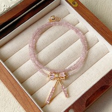 Natural crystal jewelry powder crystal fluorite three circle bracelet