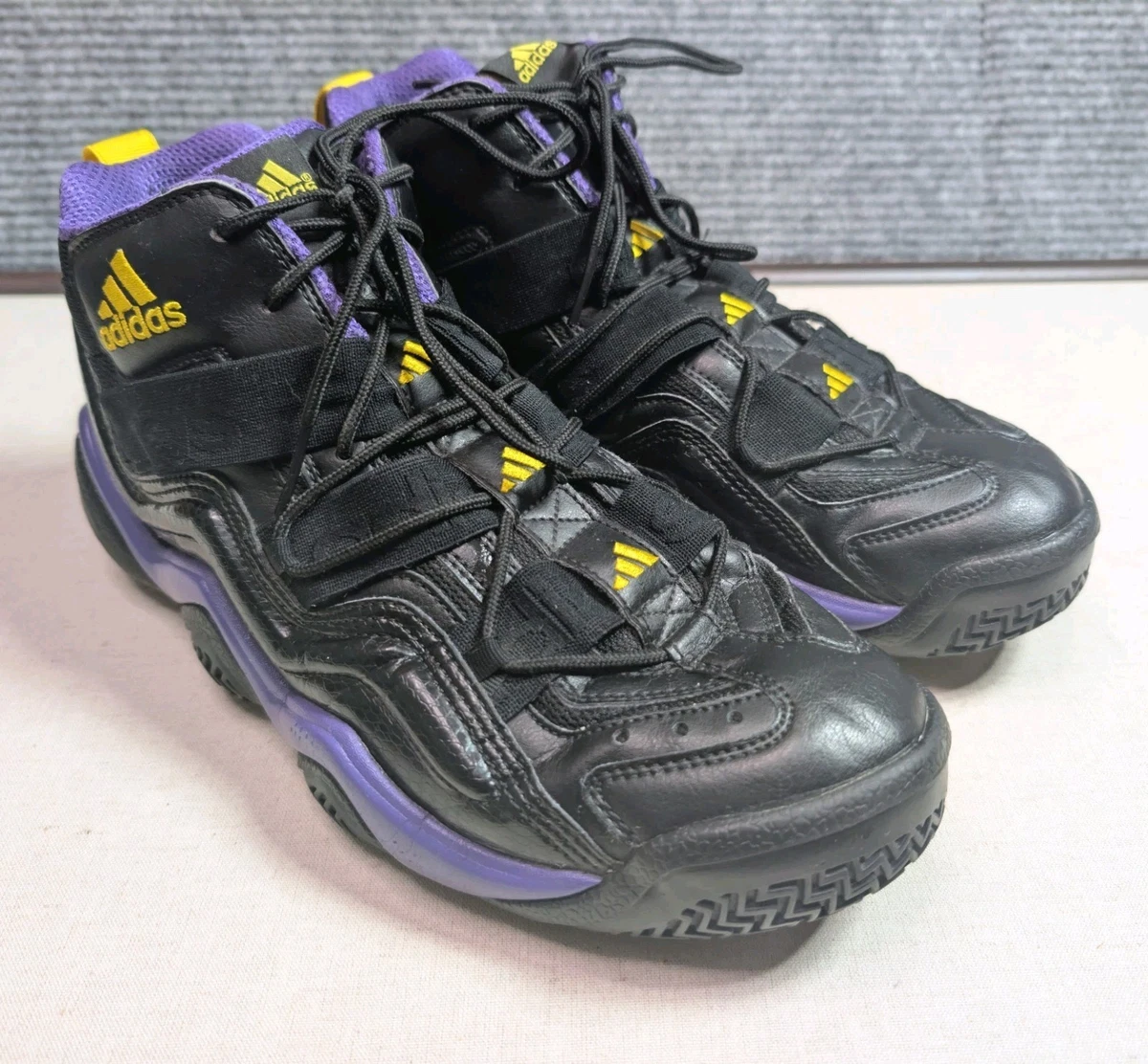 Adidas Top Ten 2000 Lakers Men’s Black Purple Mid-Calf Sneakers Sz 14 adidas-top-10-2000-off-white-  main image 2