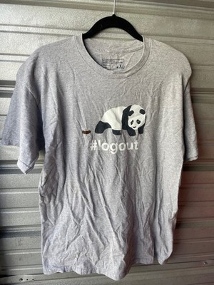 Enjoi Skateboards Panda Logout Gray T-Shirt Men's Size L Skate