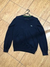 Lacoste Wool Pullover V Neck Knit Jumper Men Casual