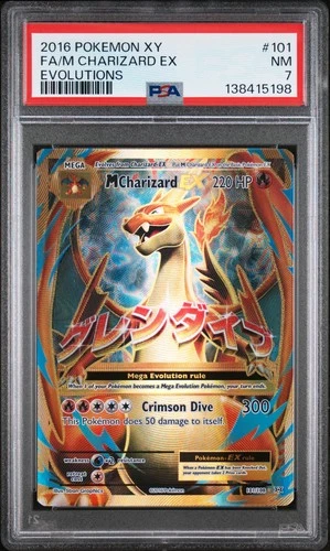 2016 POKEMON XY EVOLUTIONS #101 FULL ART/M CHARIZARD EX PSA 7