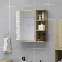 Bad-Spiegelschrank Sonoma-Eiche 62,5X20,5X64 Cm Holzwerkstoff