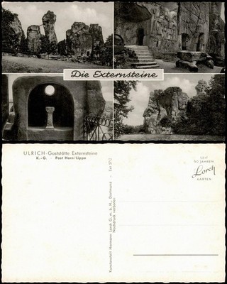 Holzhausen-Externsteine-Horn-Bad Meinberg Mehrbild-AK mit 4 Foto-Ansichten 1957