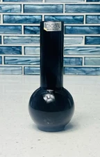 vintage toscany black glossy bud vase italy