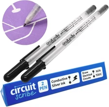 Circuit Scribe Non-Toxic Conductive Ink Pen for Kids Circuit Building Set (2-Pac