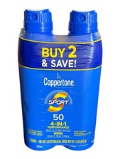 2x Coppertone Sport 4-in-1 Sunscreen Spray SPF 50 5.5 oz each - Ex: 4/28