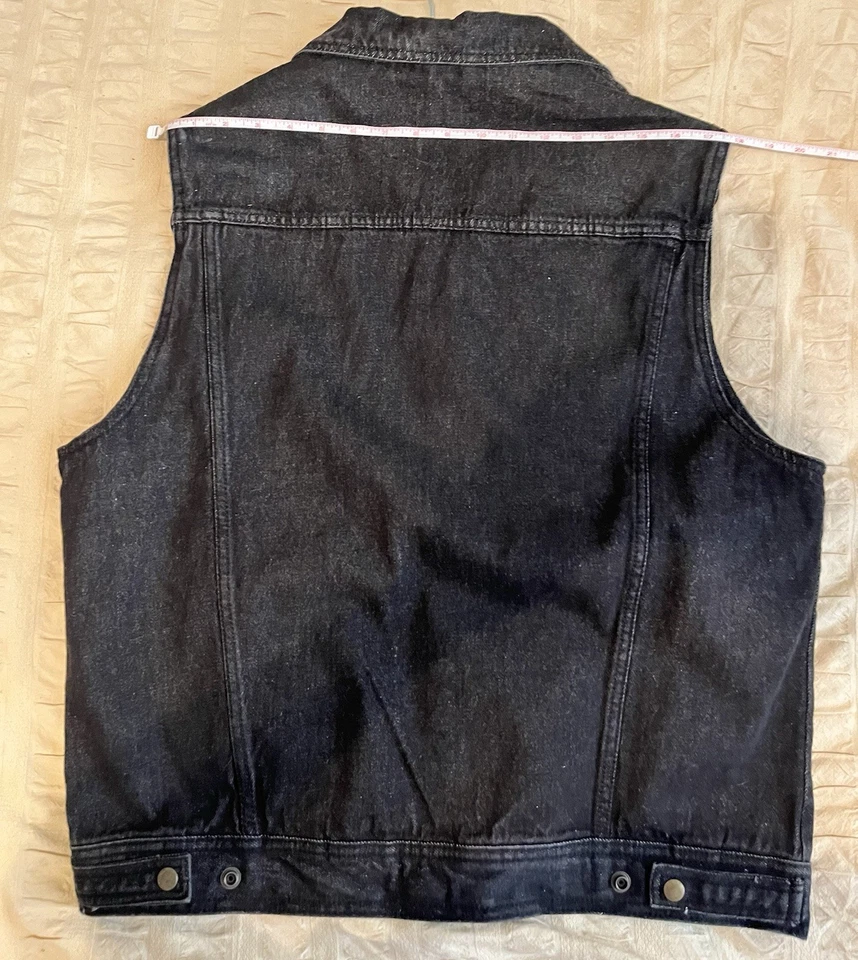 Xelement Mens Motorcycle Vest Jean Jacket Denim - Image 3 of 4