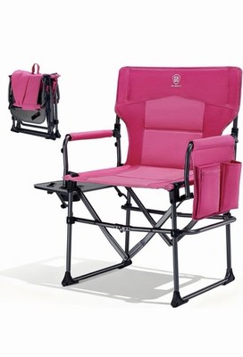 Ever Advanced Folding Camping Chair Pink, Side Table, Storage, 400 lbs, USEA-DC 