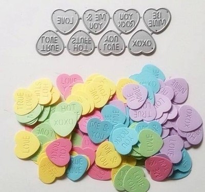 Heart with Words Metal Cutting Die Card Making Scrapbooking Love Birthday Party