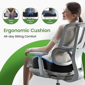 A-Pce Ergonomic Seat Cushion -Large Memory Foam Cushion for Office Chair- Sci...