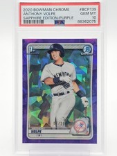 ANTHONY VOLPE 2020 BOWMAN CHROME SAPPHIRE 1ST PURPLE /20 GEM MINT PSA 10 Q6438