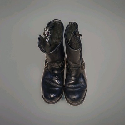 Frye Black Leather Double Buckle Engineer Moto Boots-Men's Size US 6 TITAN