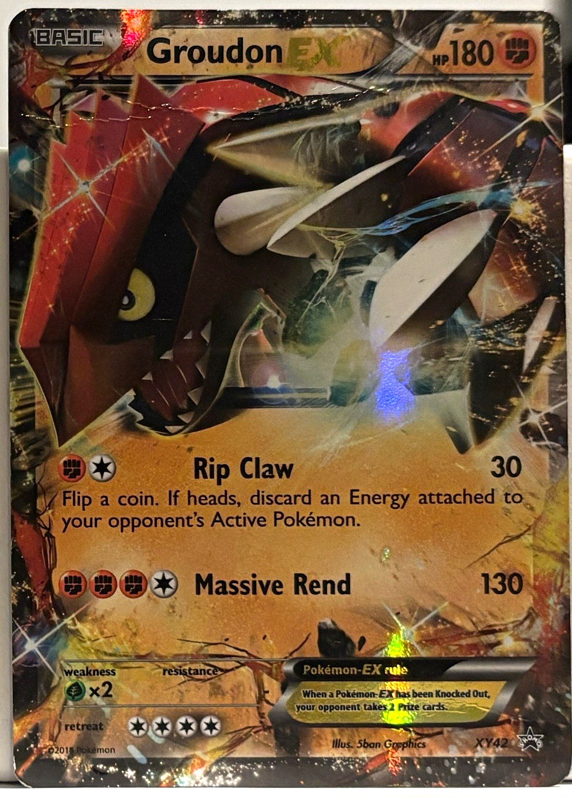 Pokemon TCG Groudon EX XY42 XY Promo Holo EX Basic English HP 180