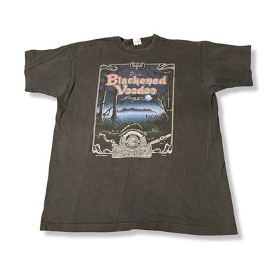 Vintage Blackened Voodoo Lager T Shirt XL Dixie Brewing Co Beer 90s New Orleans