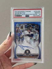 2023 Bowman Chrome - Prospect Autographs Jacob Melton #CPA-JML Blue RayWave...