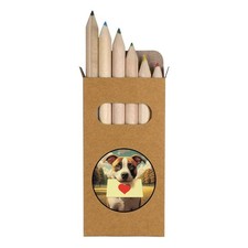 6 x 'Staffordshire Bull Terrier Love Note' Short Colour Pencils PE00075536