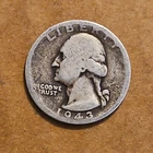 1943 Silver Washington Quarter 90% Silver No Mint Mark
