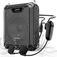 SHIDU 30W Voice Amplifier with Wireless Microphone and Microphone Headset