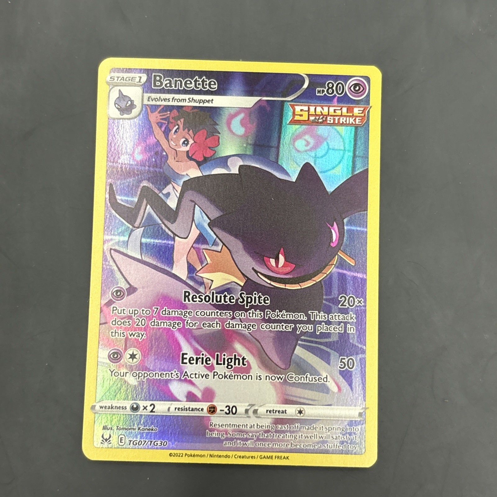 Pokemon Card TCG - Banette TG07 Ultra Rare Lost Origin Trainer Gallery Near Mint