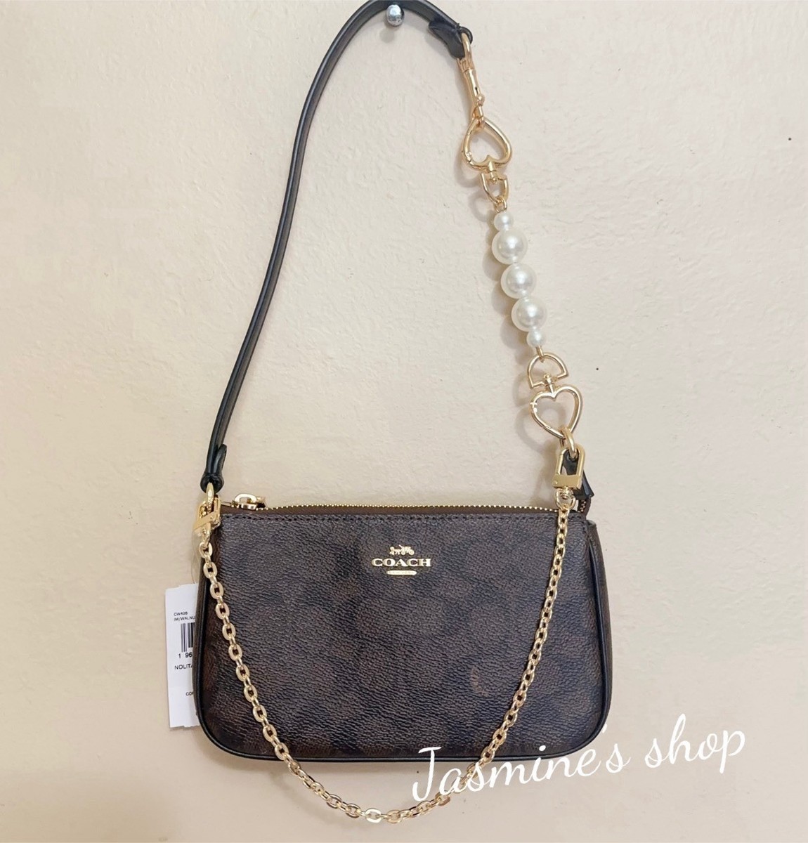 NWT Coach Nolita 19 In Signature Canvas CW426 Walnut/black