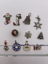 Lot of Christmas Charms Santa Snowflake Tree Enamel Holiday Jewelry Craft