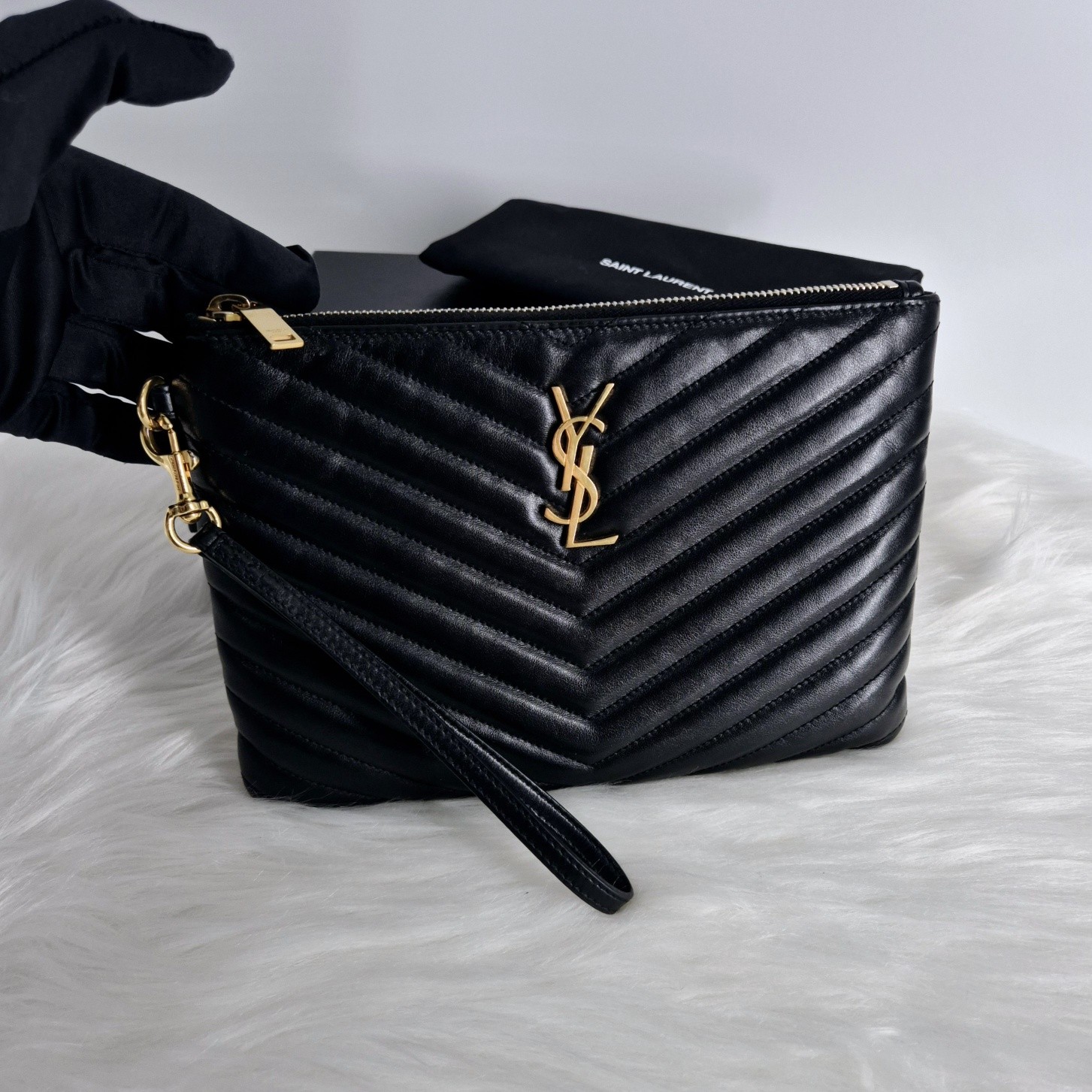 Borsa pochette donna Saint Laurent Matelassé piccola 379039 129745238