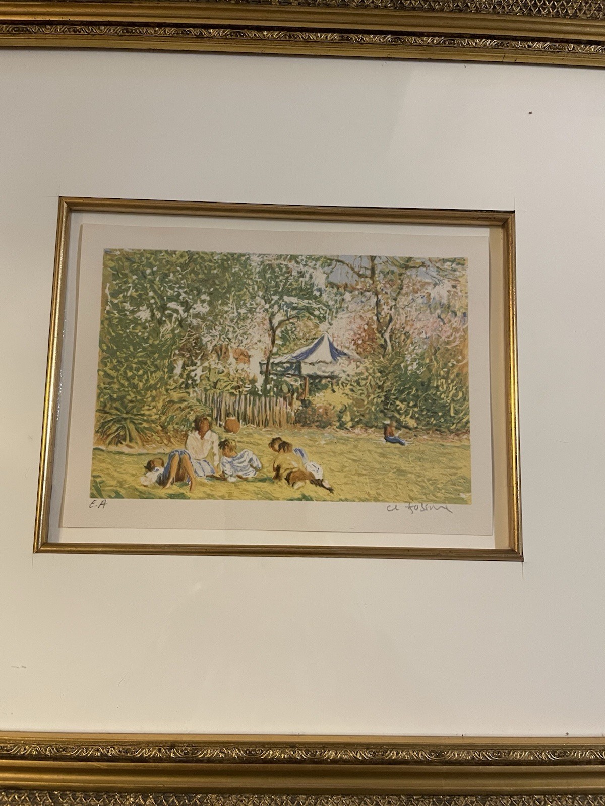 1992 Claude Fossoux Impressionist Lithograph ‘The Carosel’ Signed Artist Proof