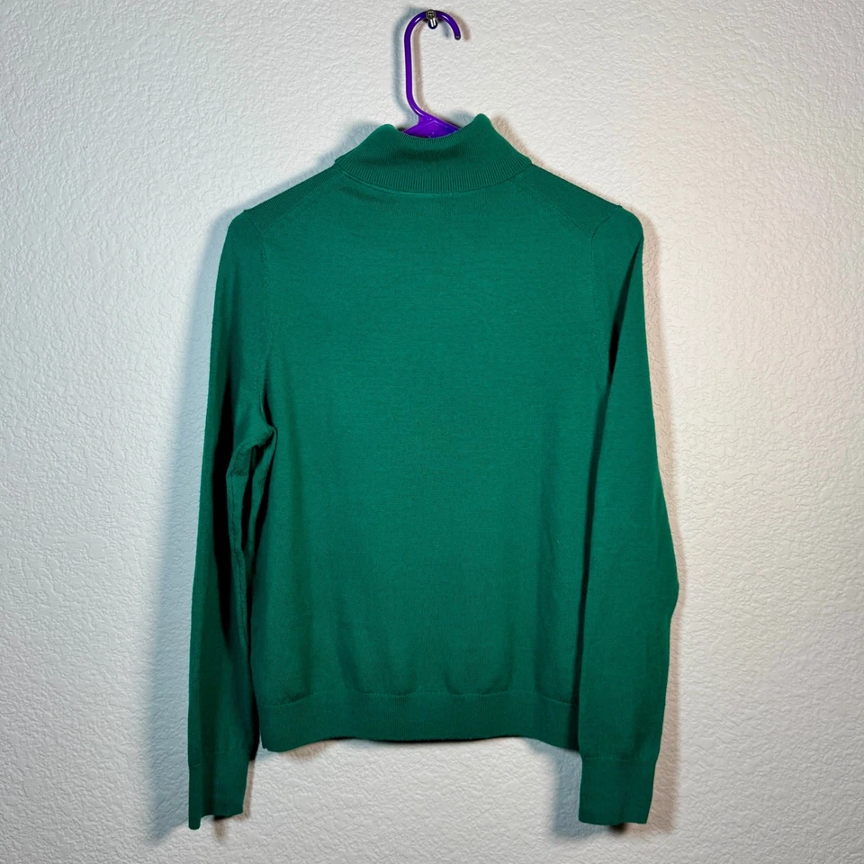 Suéter Boden Mujer Talla 8 Verde Cuello Alto Lana Merino Preppy Clásico Vacaciones Foto 2 de 4