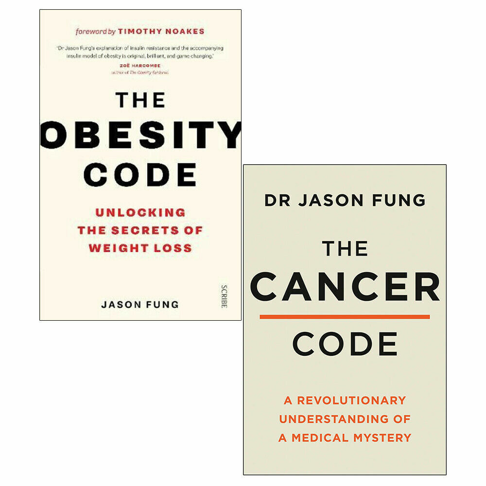 Dr Jason Fung 2 Books Collection Set (Obesity Code,Cancer Code) Paperback NEW