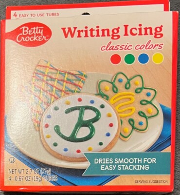 Betty Crocker Writing Icing - Classic Colors - Dries Smooth - 4 Count Tubes