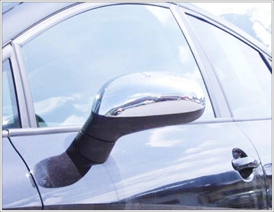 Cubierta de espejo cromado inoxidable 2 piezas acero inoxidable para asiento Leon 1P 2005 a 2009 Foto 3 de 4