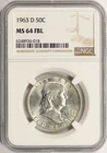 1963-D 50c Franklin Half Dollar NGC MS64FBL