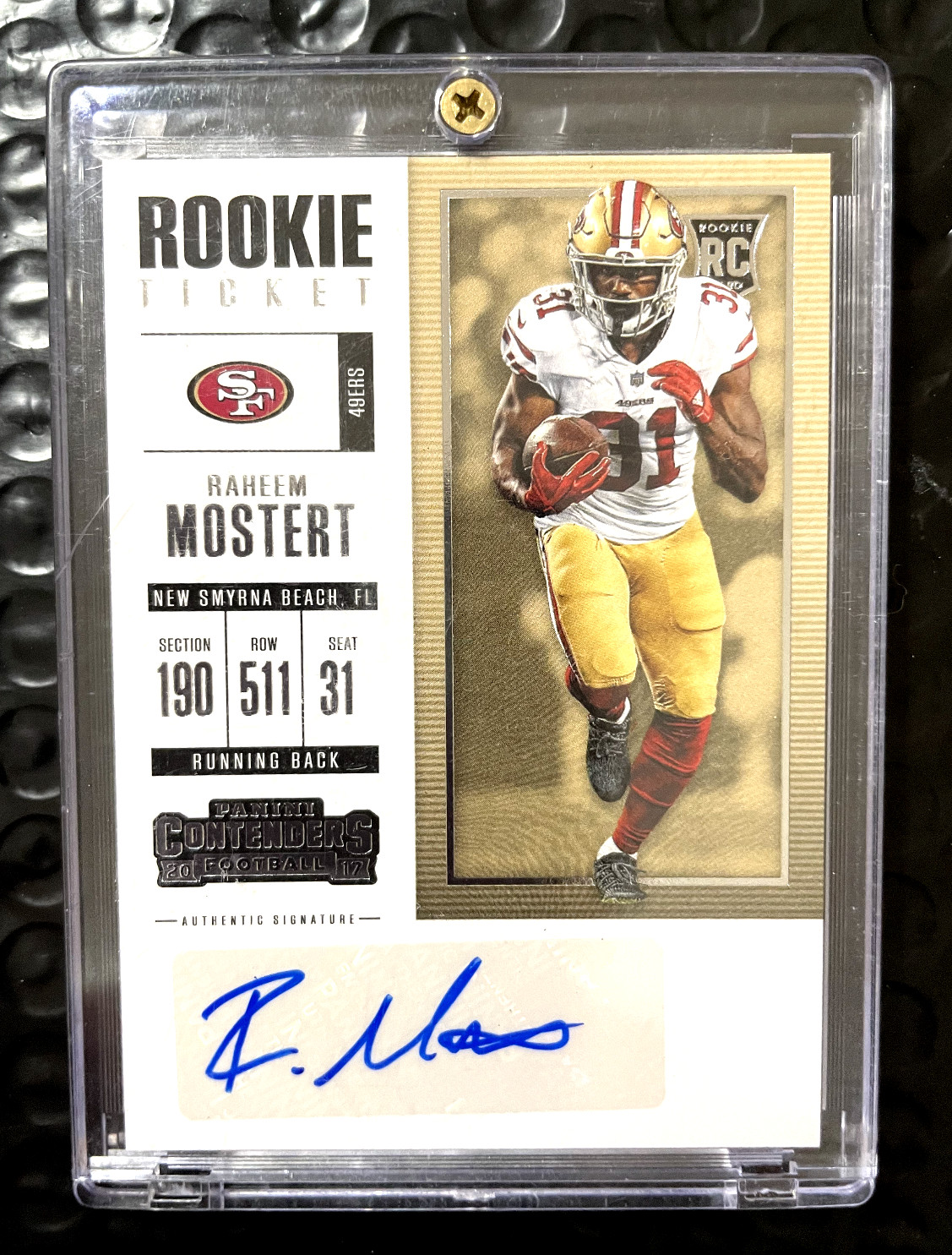 2017 Raheem Mostert ROOKIE Panini Contenders Ticket SP Auto Pristine/Sharp Crnrs