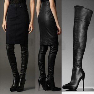 Women's Leather Thigh High Boots Point 