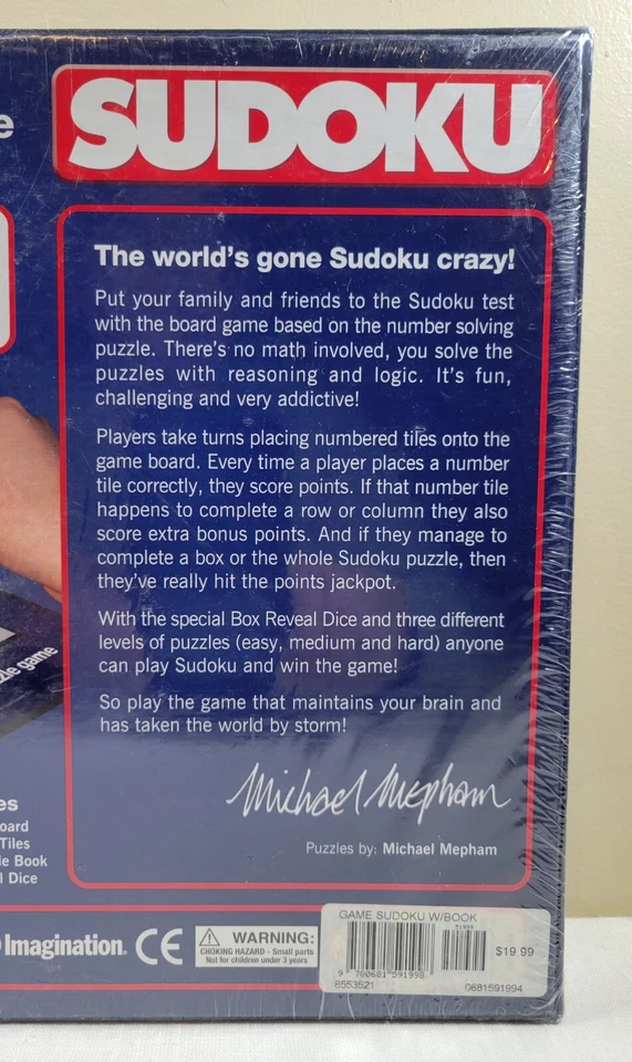 SUDOKU Board Game by Imagination 2005, Some Holes In Plastic Seal, New - Image 3 of 4