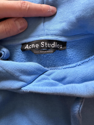Acne Studios Face Motif Hooded sweatshirt aqua blue Size XXS Acne Studios Face Motif Hooded sweatshirt aqua blue Size XXS