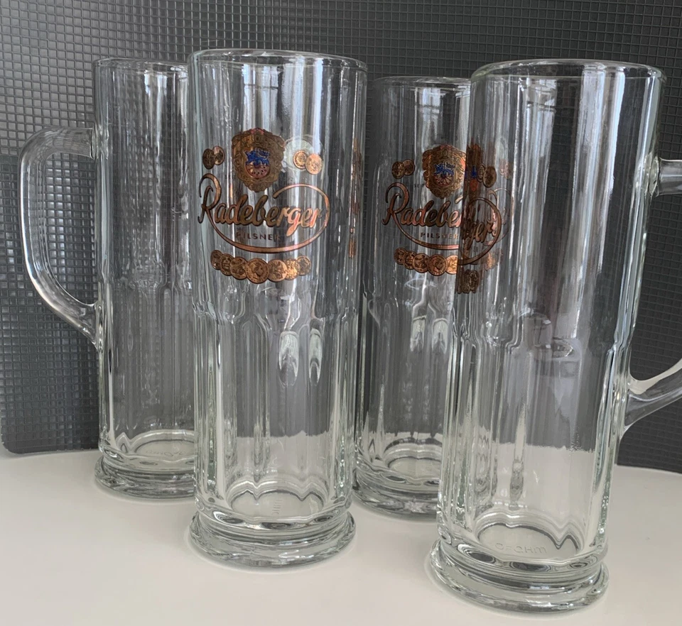 4 x Radeberger Pilsner Bier Glas  0,3l Henkelkrug & 2l Biersiphon Bügelflasche - Bild 3 von 4