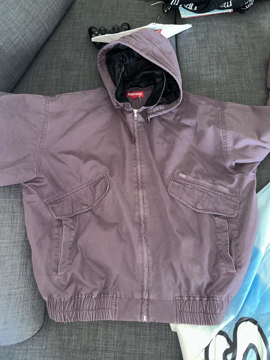 Supreme Leather Collar Utility Jacket Purple 24FW XL | eBay