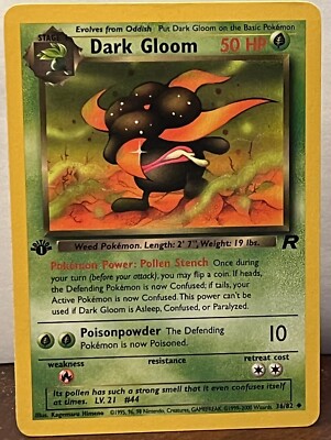dark gloom pokemon card value Team Rocket (1st Edition) #36/82 CGC Gem Mint 10 Trading Hay Fever Dark Gloom