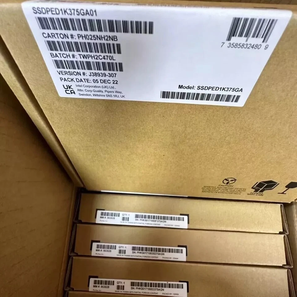 P4800X 375GB SSD Intel Series DC PCIE Optane SSDPED1K375GA01 AIC/HHHL/ 20.5PBW