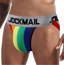 JOCKMAIL Men's Jockstrap Athletic Supporter Underwear Gym Workout Strap Brief 